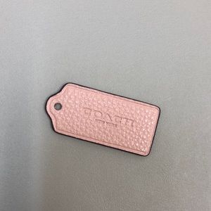 GENUINE PINK LEATHER COACH KEY CHAIN TAG
